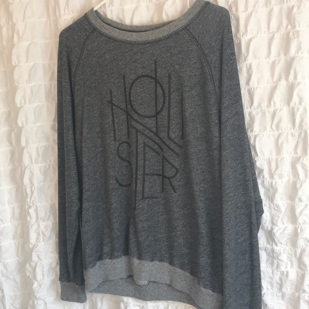 Gray Hollister Crew Neck Sweater